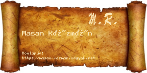 Masan Rézmán névjegykártya